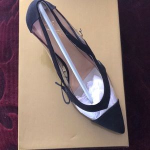 THALIA SODI Translucent Panels Padded Nessy Pointed Toe Stiletto Slip on Pumps